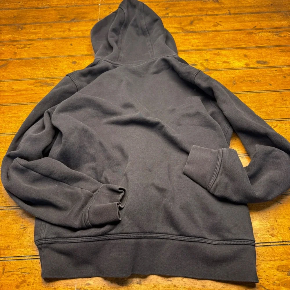 Nike Men Full Zip Hoodie Sweatshirt Charcoal Gray Embroidered Swoosh Size Medium